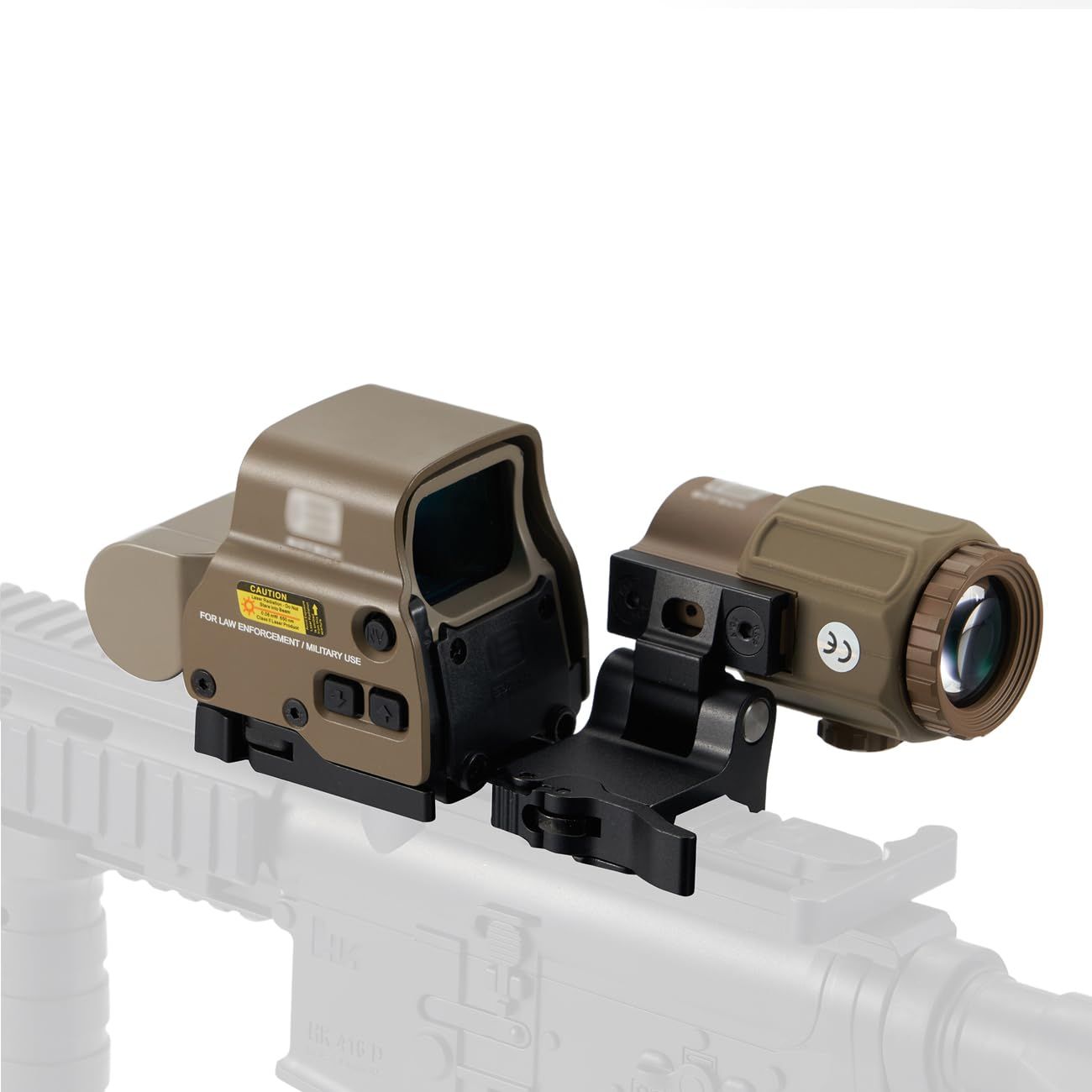 改良レンズ EO EXPS3 with G43 タイプ セット ドットサイト ダットサイト ホロサイト マグニファイア Magnifire マウントスペーサー付 3倍 ブースター スコープ 刻印入り G33 EXPS3withG43 558