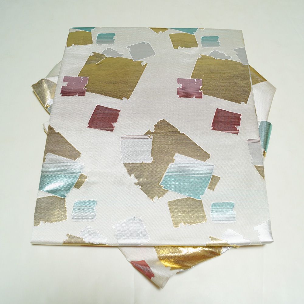 金襴後見帯 踊り用 後見帯 金襴 切れ箔 白 後見結び帯 二部式 作り帯 踊り帯 踊り 帯 着物 踊り着物 リサイクル着物 舞踊 踊り用帯 衣裳 日本舞踊 新舞踊 演劇 舞台 衣装 ステージ カラオケ 踊り子