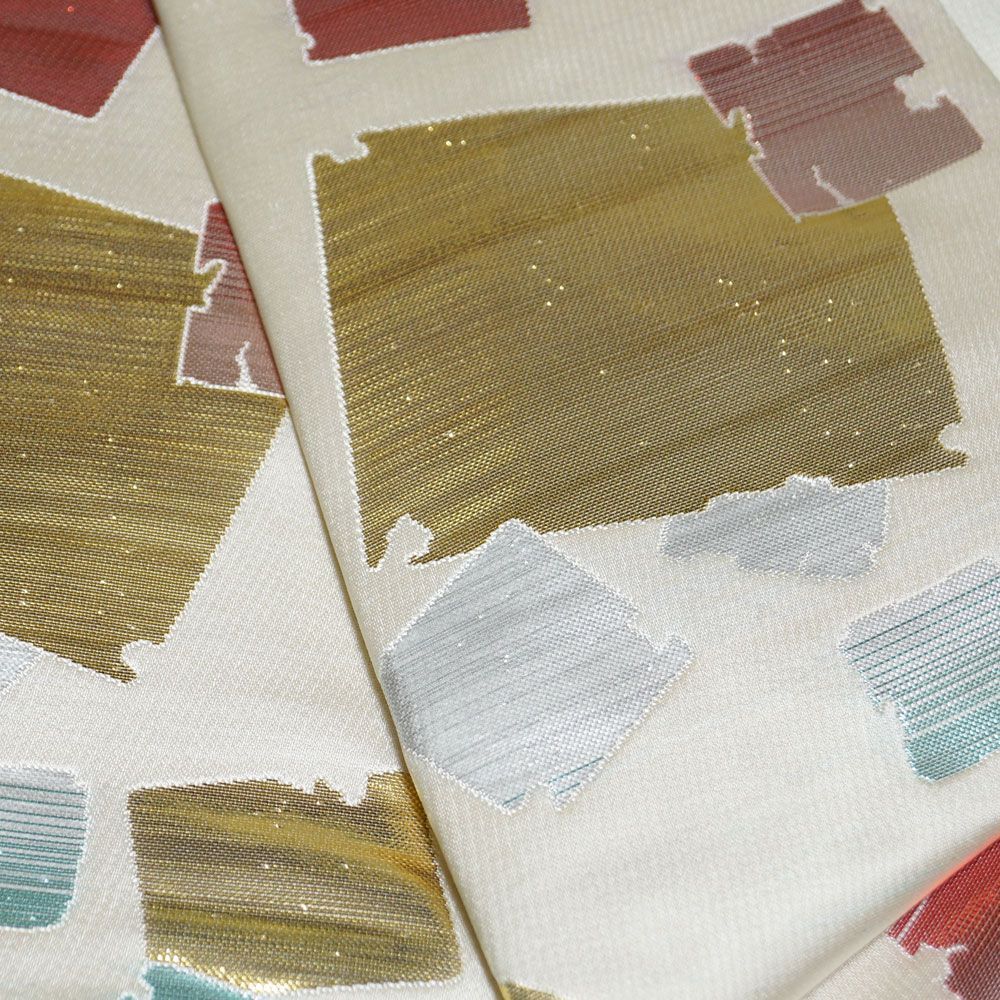  金襴後見帯 踊り用 後見帯 金襴 切れ箔 白 後見結び帯 二部式 作り帯 踊り帯 踊り 帯 着物 踊り着物 リサイクル着物 舞踊 踊り用帯 衣裳 日本舞踊 新舞踊 演劇 舞台 衣装 ステージ カラオケ 踊り子 付け帯 作り帯 帯