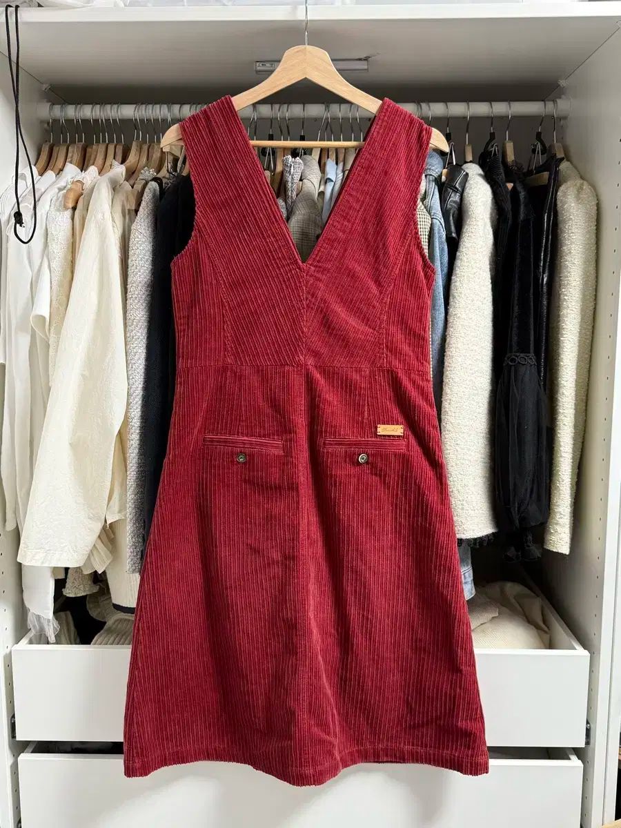  Thursday Island コーデュロイ ONE PIECE S 長袖 七分袖 ひざ丈ワンピース