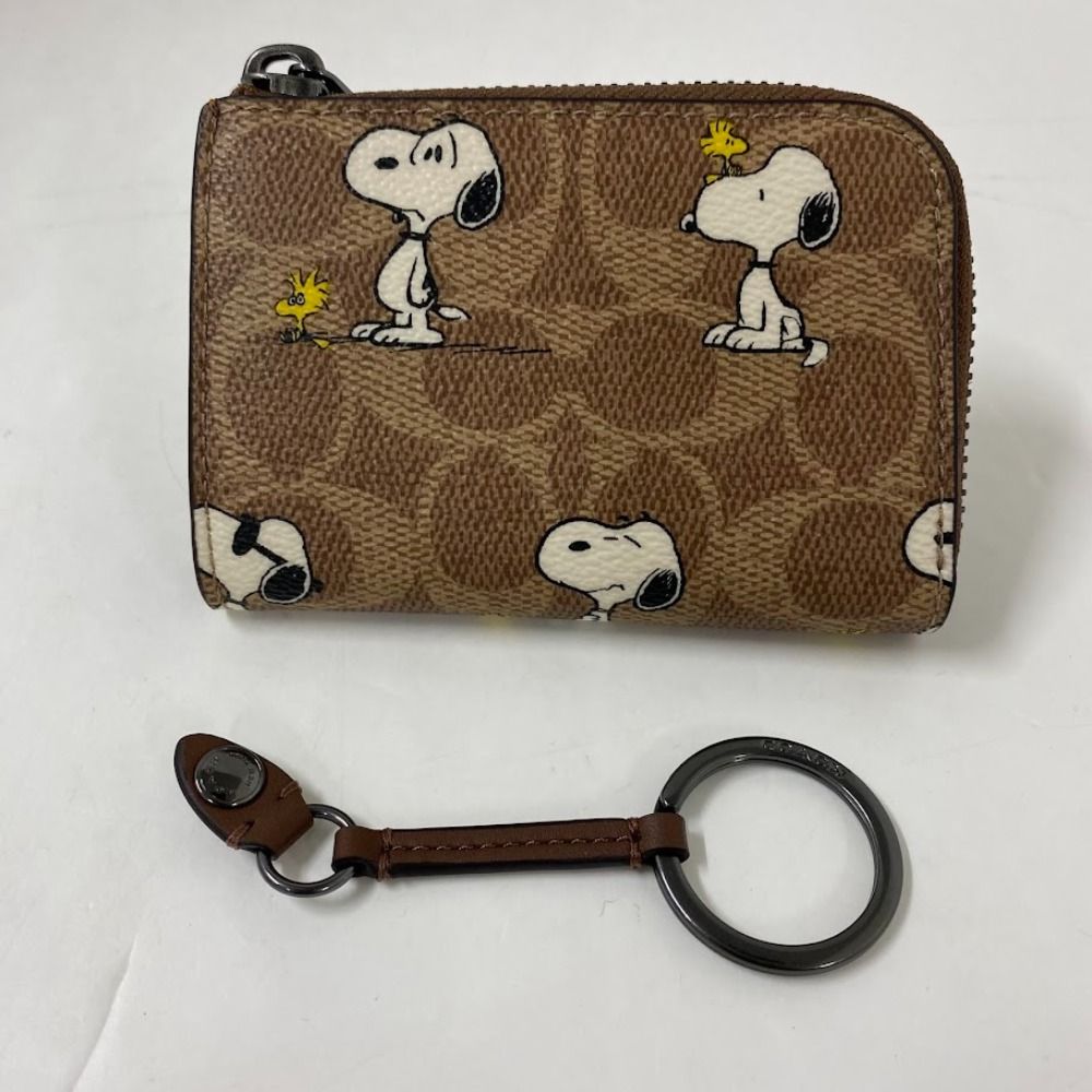08w13983 COACH X PEANUTS コーチ×ピーナッツ ジップ キーケース シグネチャー スヌーピー キーケース 品