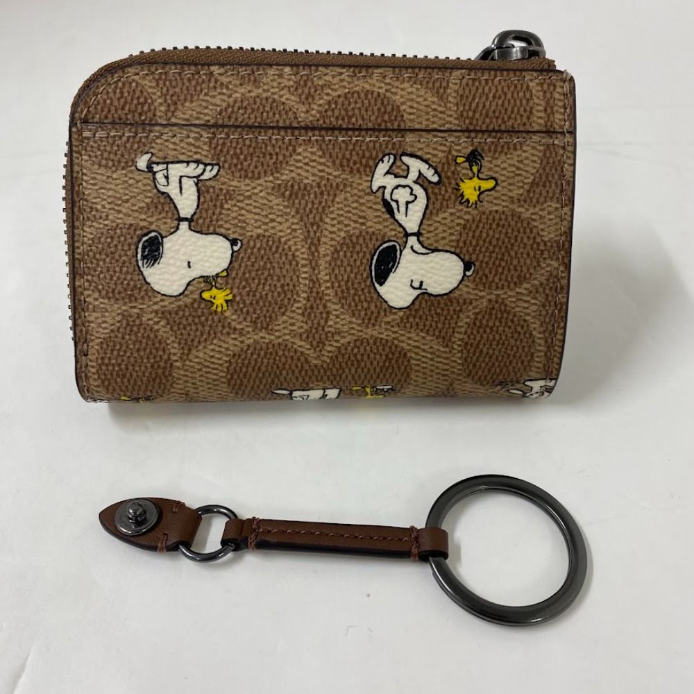 08 w 13983 COACH X PEANUTS コーチ×ピーナッツ ジップ キーケース シグネチャー スヌーピー 品