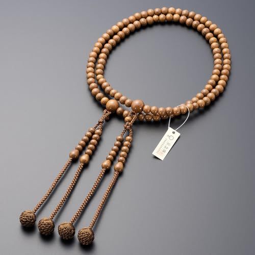 仏壇屋 滝田商店 数珠 真言宗 本式数珠 男性用 正梅 尺2 正絹華梵天房 数珠袋付 京念珠 高野山 振分 二連 二重 証明書付