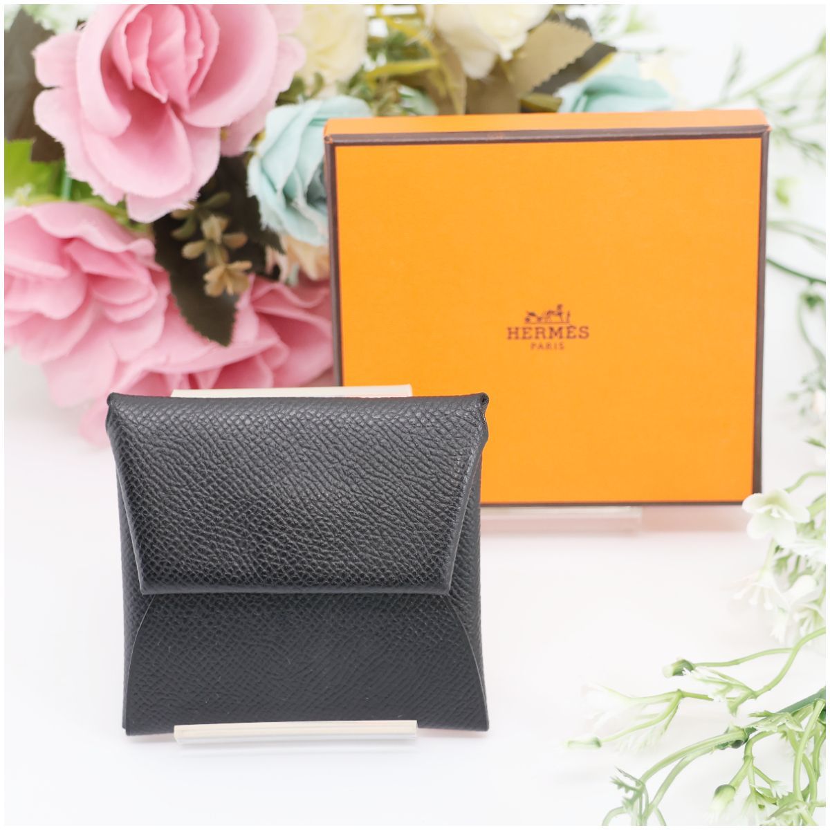 HERMES エルメス バスティア ノワール ブラック ヴォーエプソン D刻印