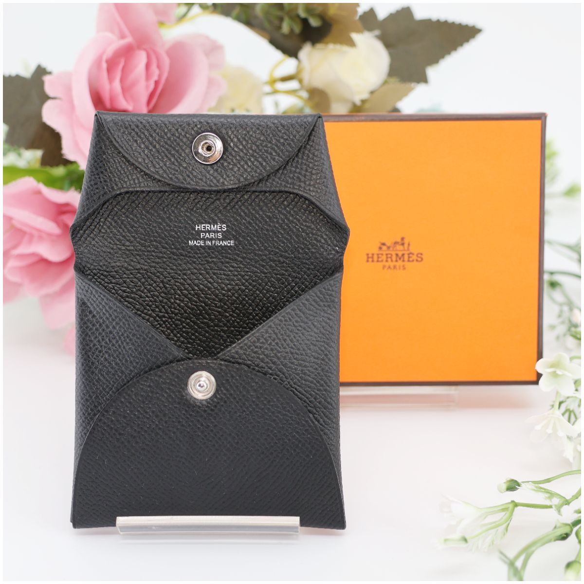 HERMES エルメス バスティア ノワール ブラック ヴォーエプソン D刻印