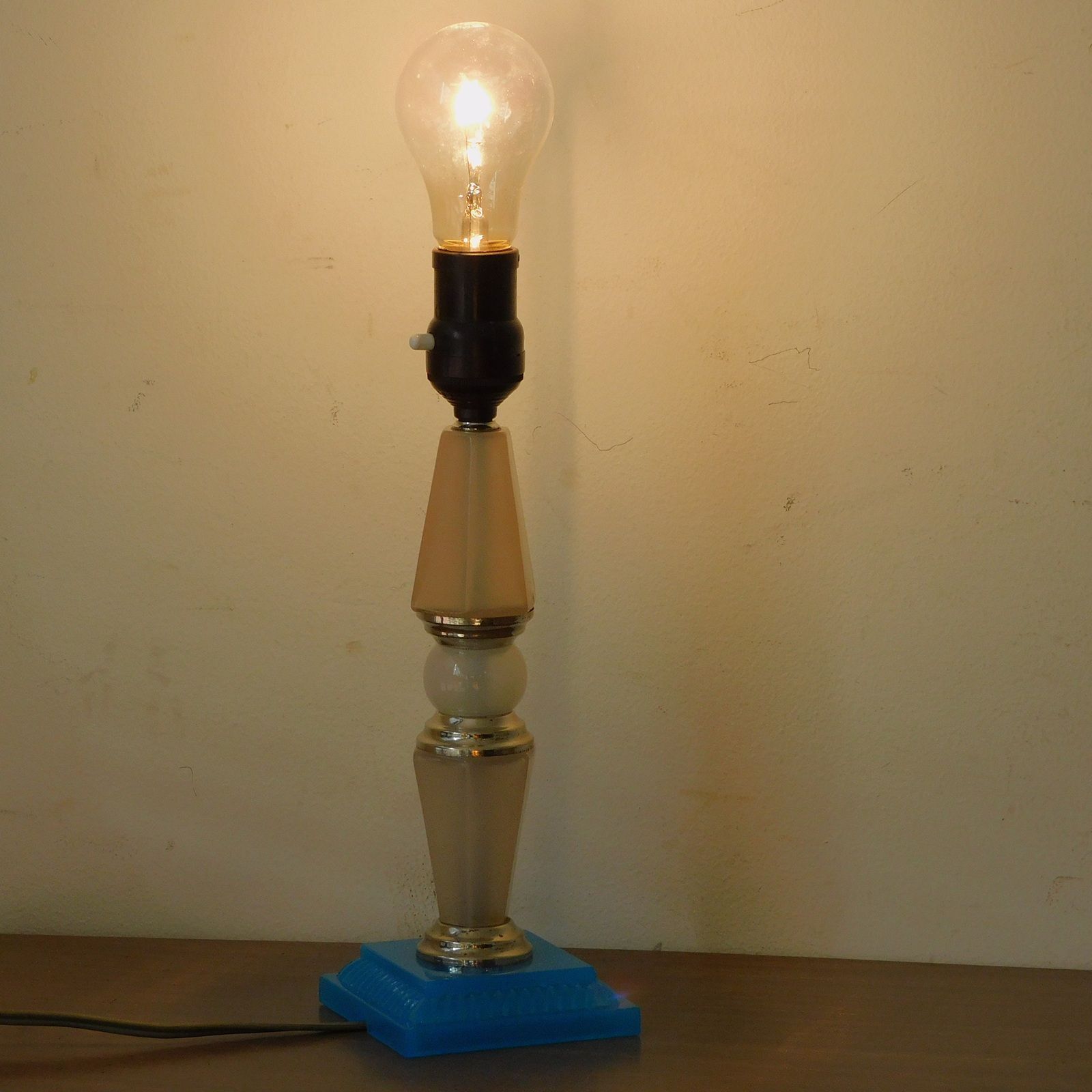 ふるいガラス デスクライト HK a 05672 レトロ 卓上照明 ライト 電気スタンド