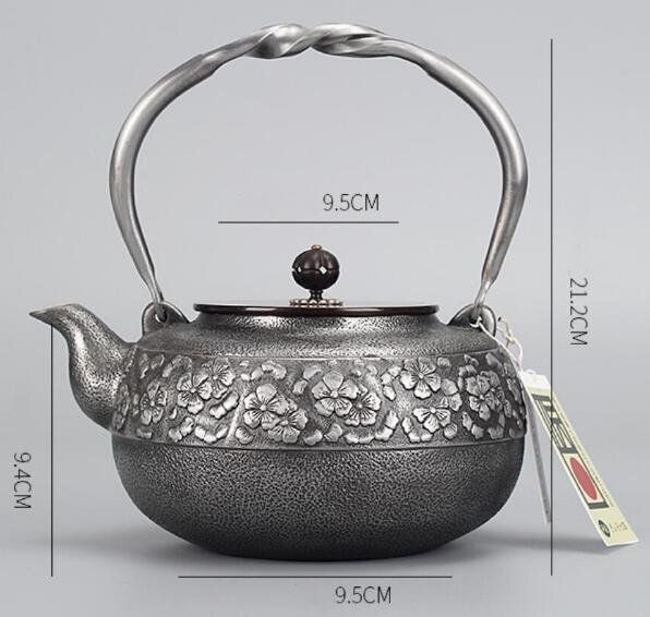 感満載 砂鉄 南部鉄器 大容量鉄壺 コーティングなし 手作り鉄 やかんを沸かす お茶の道具 1500 ML ch 19