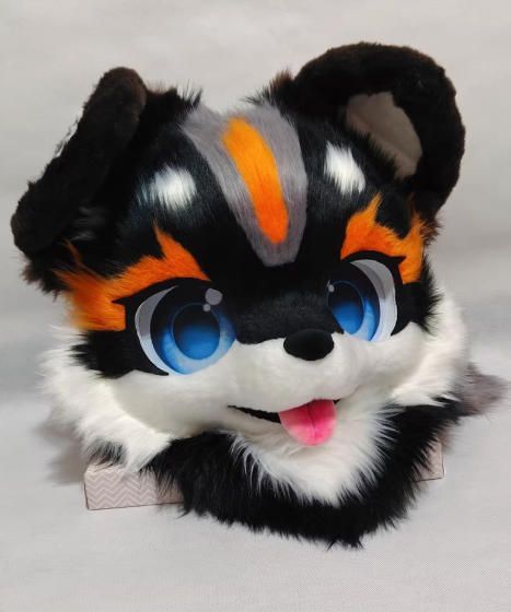 着ぐるみヘッド 犬 NO.416 ブラック 黒 全頭ヘッド ケモノ ファースーツ ぬいぐるみ コスプレ コスチューム kigurumi