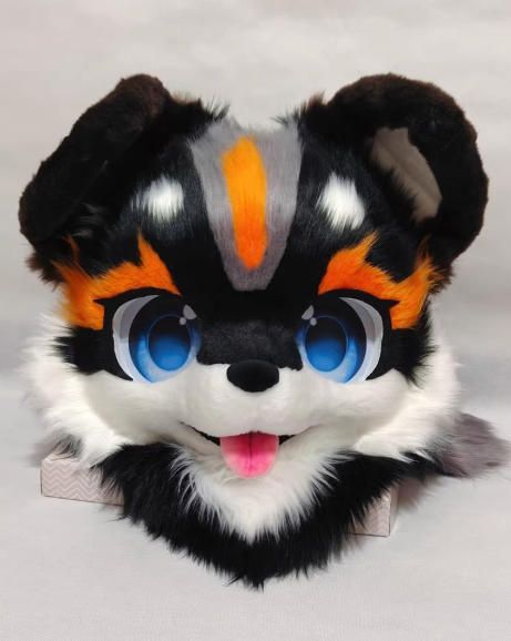 着ぐるみヘッド 犬 NO 416 ブラック 黒 全頭ヘッド ケモノ ファースーツ ぬいぐるみ コスプレ コスチューム kigurumi