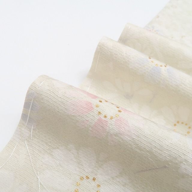 ❁tomihisa❁ 桜地紋 着物 夢の続きの夢見草 地紋を刻んで季節は巡る貴女が記す道しるべ 正絹 仕付け糸付 訪問着 5371