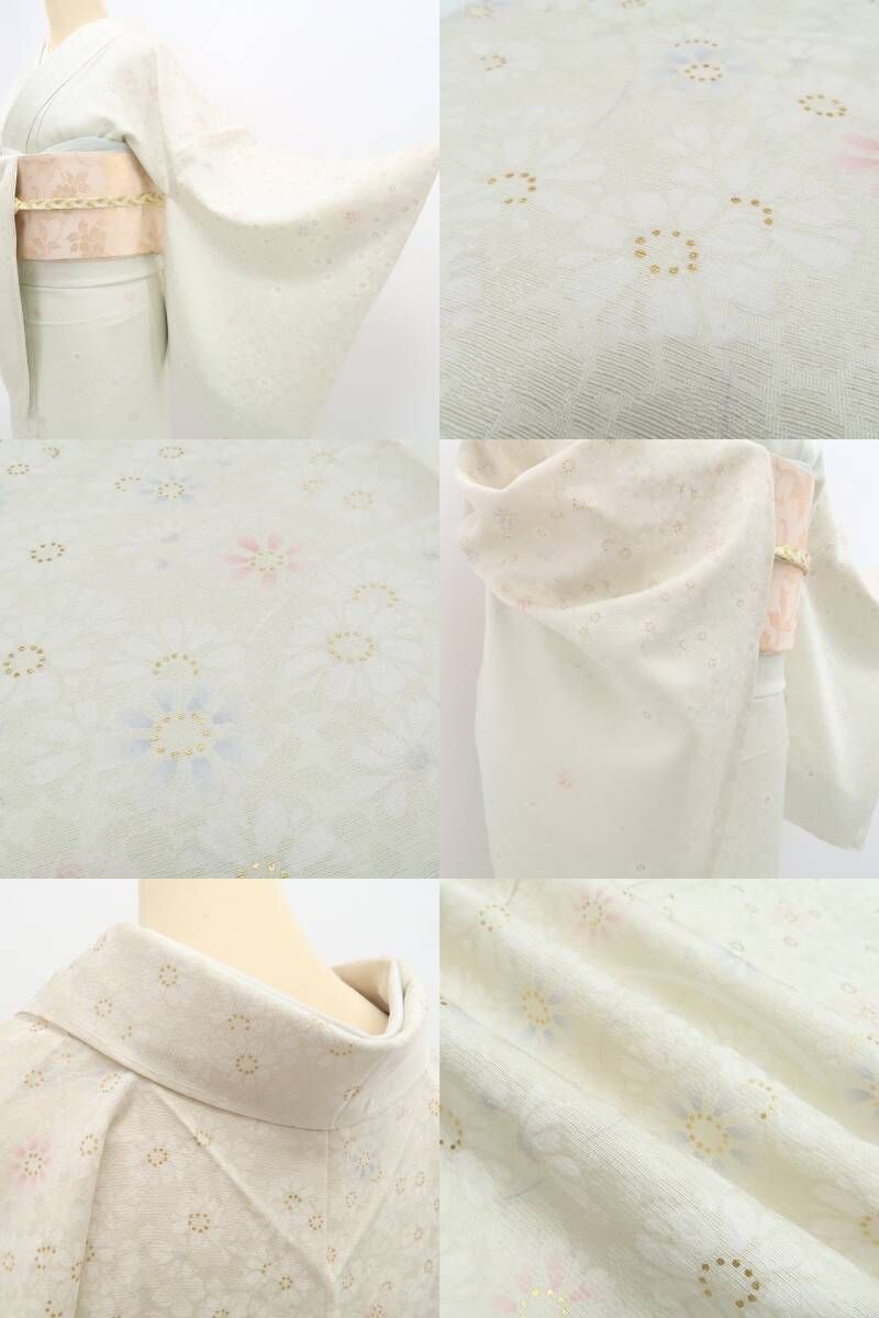  ❁tomihisa❁ 桜地紋 着物 夢の続きの夢見草 地紋を刻んで季節は巡る貴女が記す道しるべ 正絹 仕付け糸付 訪問着 5371 訪問着 付け下げ 着物