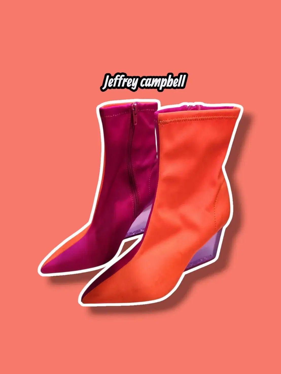 230 ジェフリーキャンベル クリアヒール ツートン バイ ブーツヒール 1110