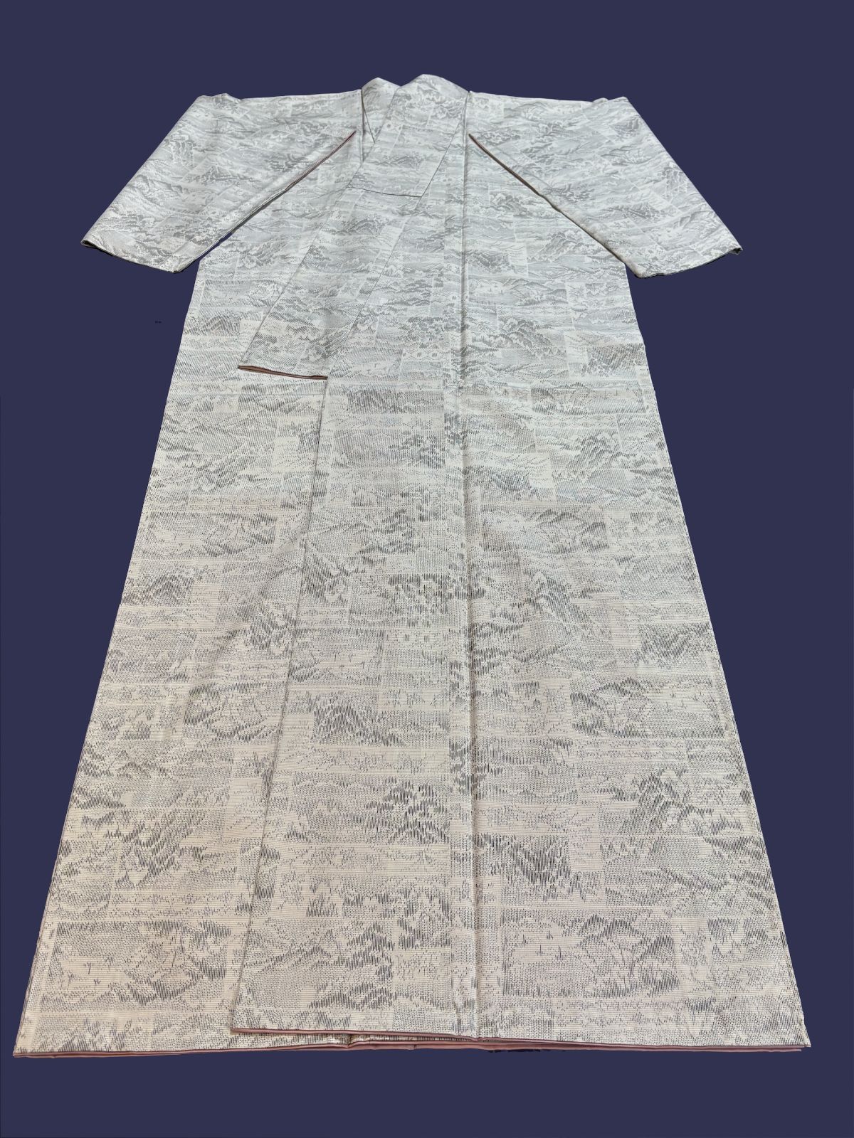  きもの蔵 本場白大島紬 横双 袷きもの 未着用 紬 着物