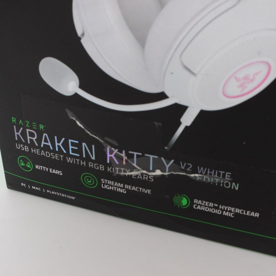 Razer Kraken Kitty V2 RZ04-04730600-R3M1 ホワイト ネコミミゲーミングヘッドセット ヘッドホン レイザー 本体