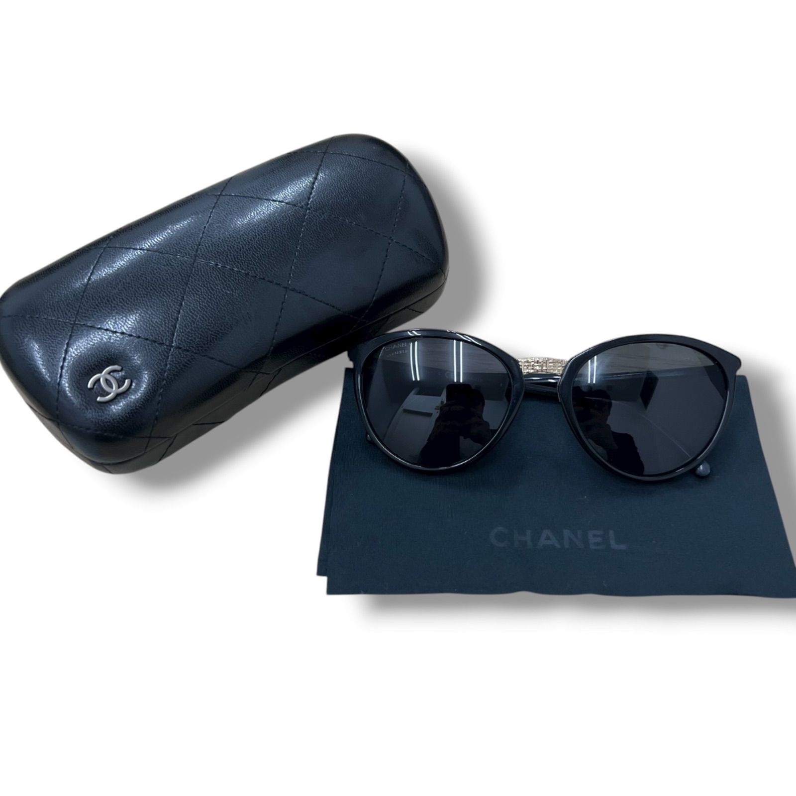 Y ITN56PAQ6VI2 CHANEL シャネル サングラス ブラック ゴールド ココマーク 5382-A