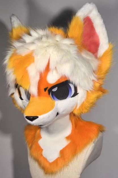 着ぐるみヘッド 犬 NO 417 オレンジ色 全頭ヘッド ケモノ ファースーツ ぬいぐるみ コスプレ コスチューム kigurumi