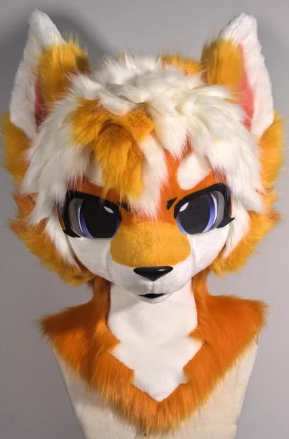着ぐるみヘッド 犬 NO 417 オレンジ色 全頭ヘッド ケモノ ファースーツ ぬいぐるみ コスプレ コスチューム kigurumi