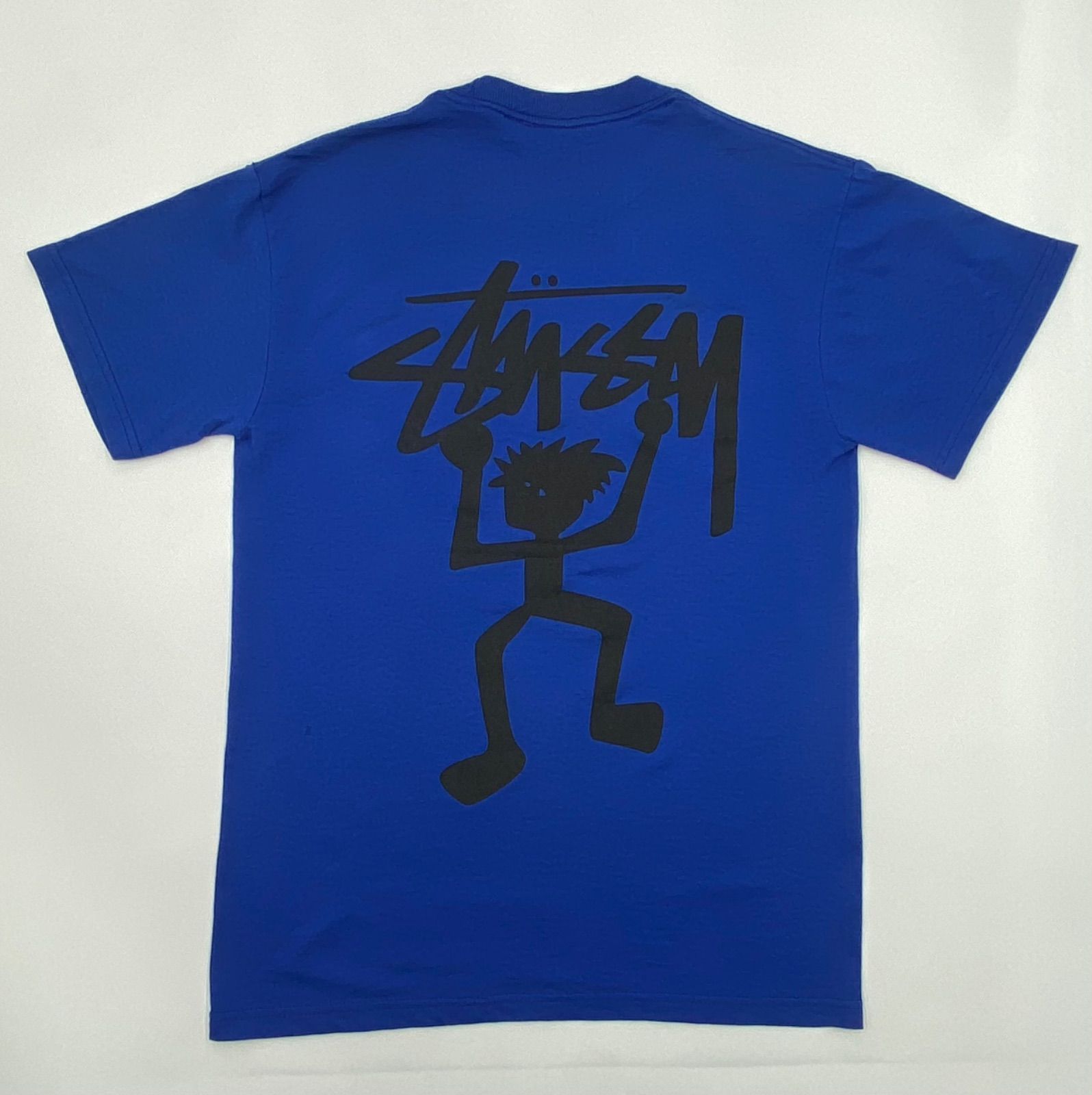 OLD STUSSY 90s 白タグ USA製 L ブルー シャドーマン Tシャツ オールド