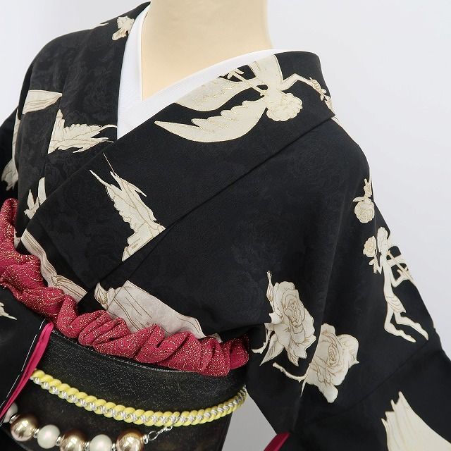 新品 モダンアンテナ 個性的 レトロ 洗える着物 成人式 トール 振袖 5393 ❁tomihisa❁新品 モダンアンテナ 個性的 レトロ 天使 洗える着物 成人