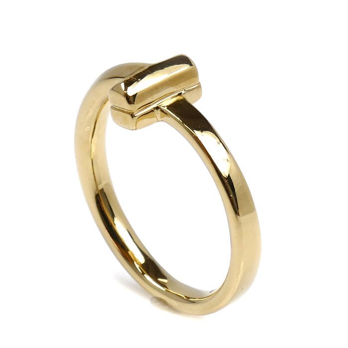 TIFFANY-Co. ティファニー K 18 YG イエローゴールド Tワン ナロー リング 指輪 7号 3.3 g レディース