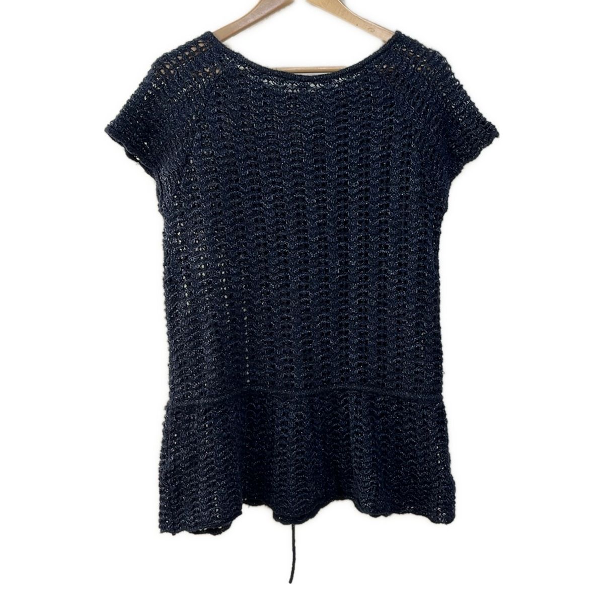 me ISSEY MIYAKE ミー イッセイミヤケ チュニック レディース - ダークネイビー 半袖 ラメ