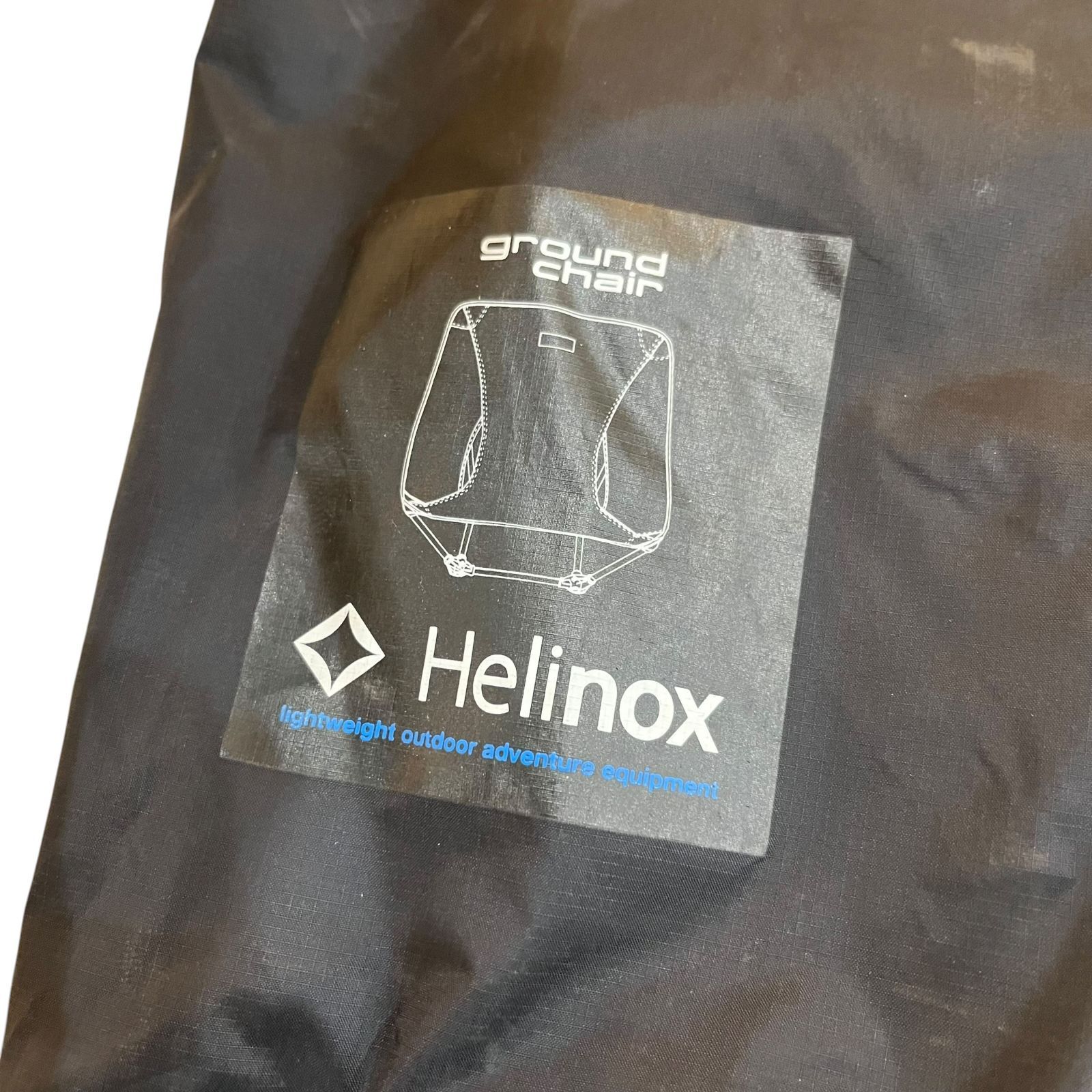 Helinox ヘリノックス グラウンドチェア ブラック×ブルー 収納袋付き コンパクトサイズ アウトドア ツーリング キャンプ OLIVEOS_COM_TR