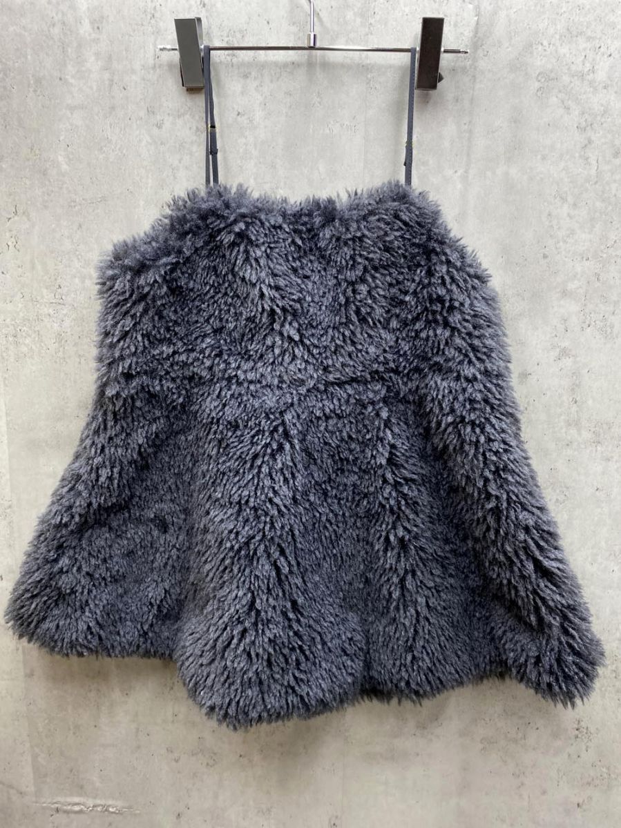 ANDREA Co アンド アンドコー ボア ビスチェ キャミソール バックリボン sizeF グレー レディース