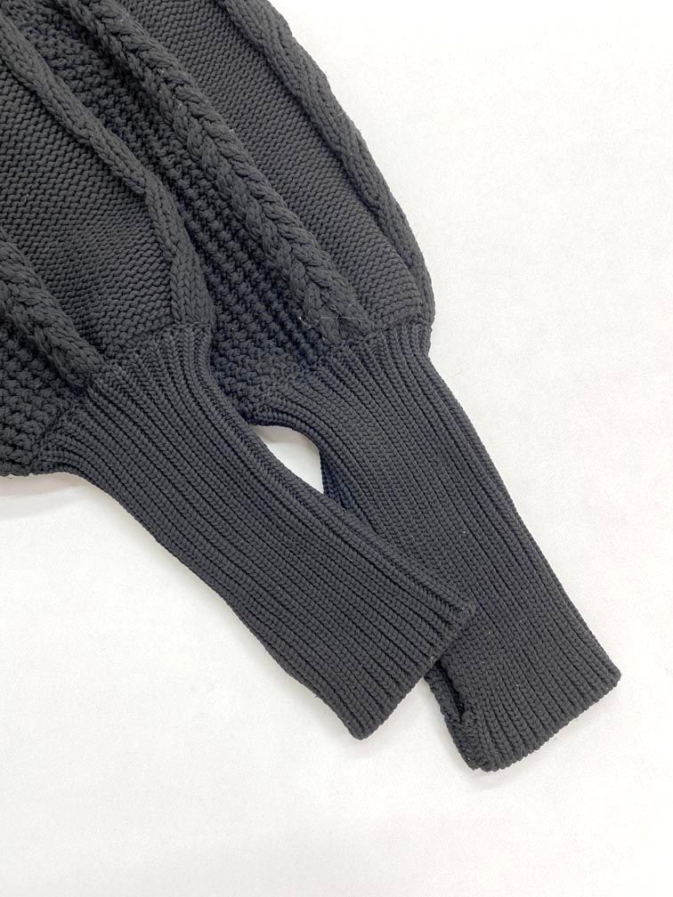  ETRE TOKYO エトレトウキョウ 2 way ケーブル ニット セーター sizeF 黒 レディース 長袖 ニット セーター