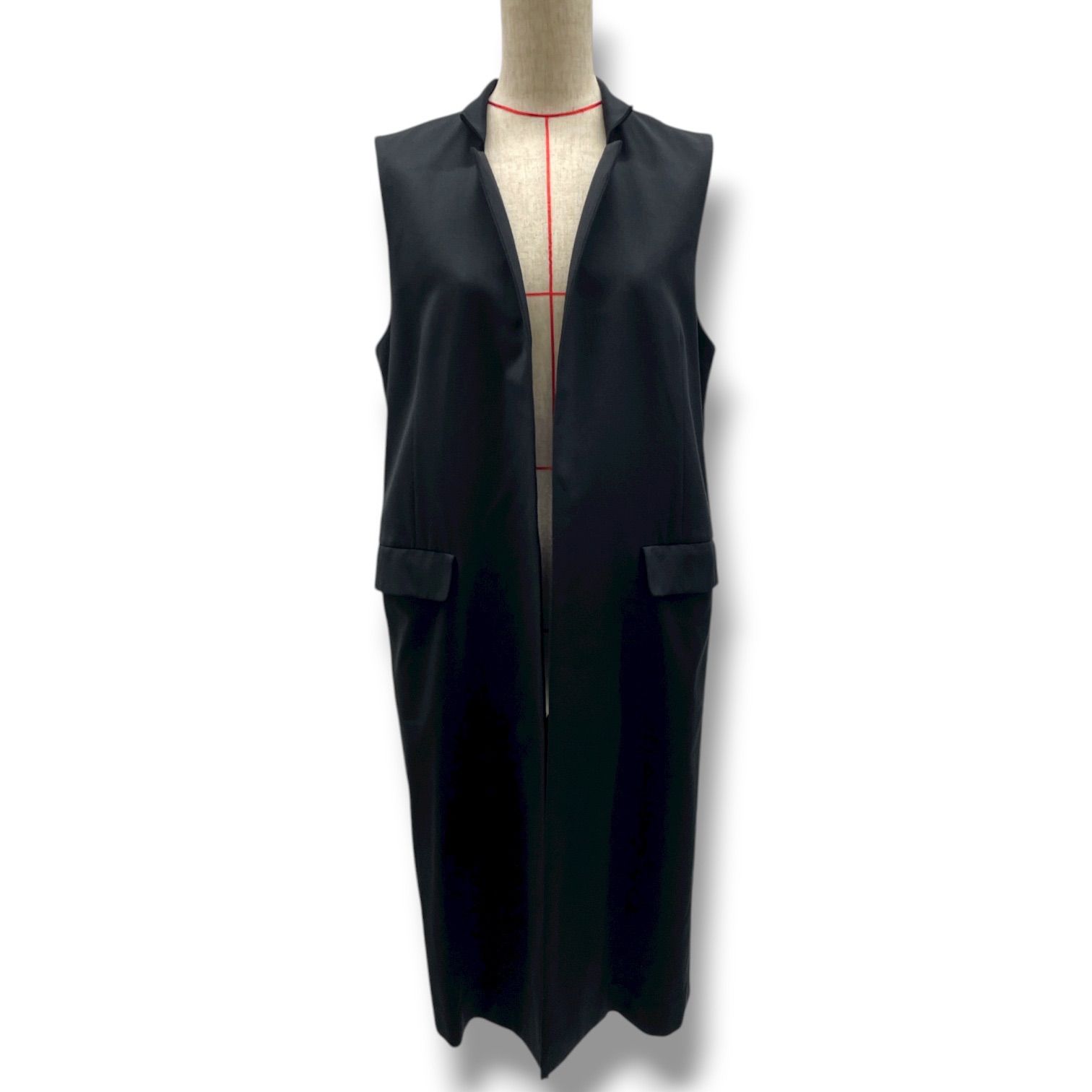 allureville ロングジレ ベスト allureville アルアバイル ロングジレ ベスト ジャケット 前開き