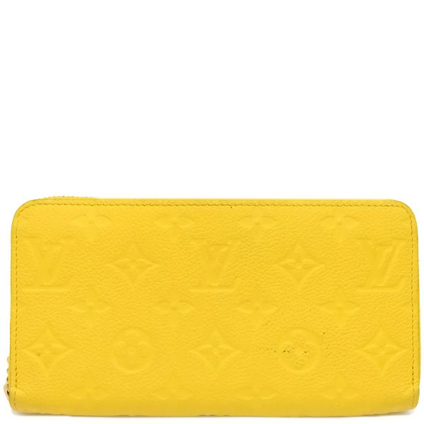 ルイヴィトン LOUIS VUITTON 長財布 ジッピー ウォレット モノグラムアンプラント ギンコイエロー ゴールド金具 黄色 ラウンドファスナー チャーム付き 日本 M13577 RFID 箱