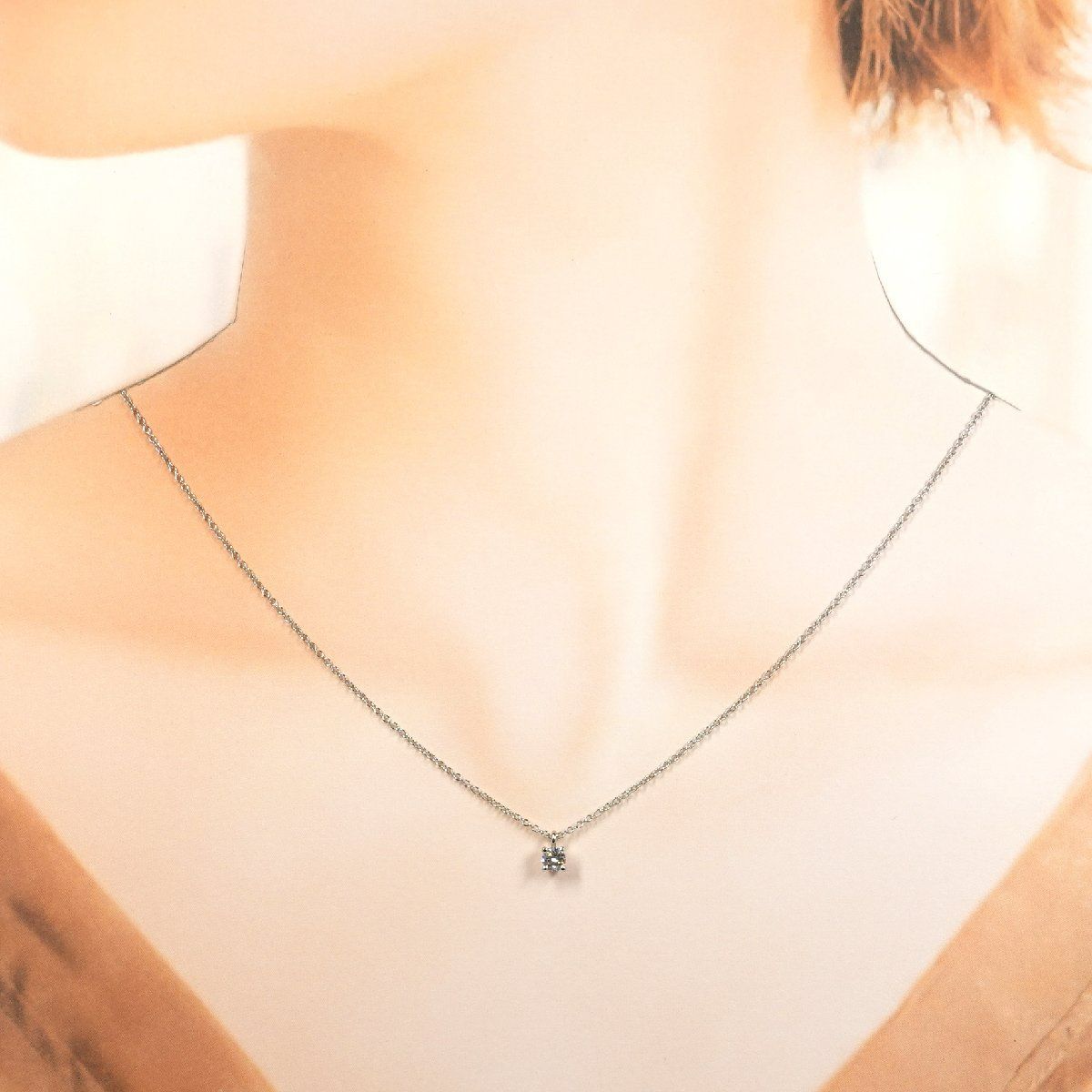 ティファニー ソリティアネックレス 0.12カラット pt950 TIFFANY&Co. ティファニー ソリティアスタッド ダイヤモンド