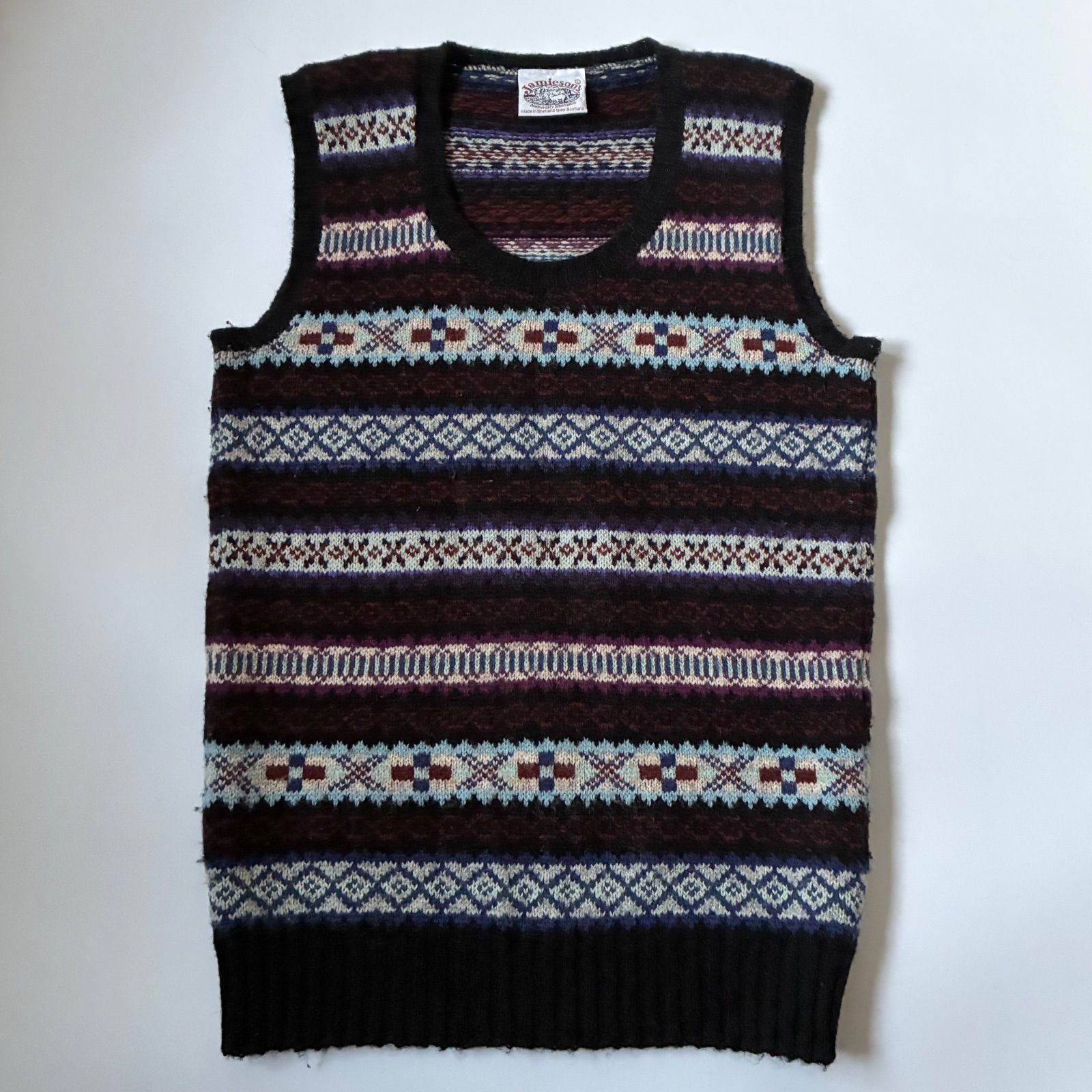 JAMIESONS / フェアアイル 総柄 ニットベスト