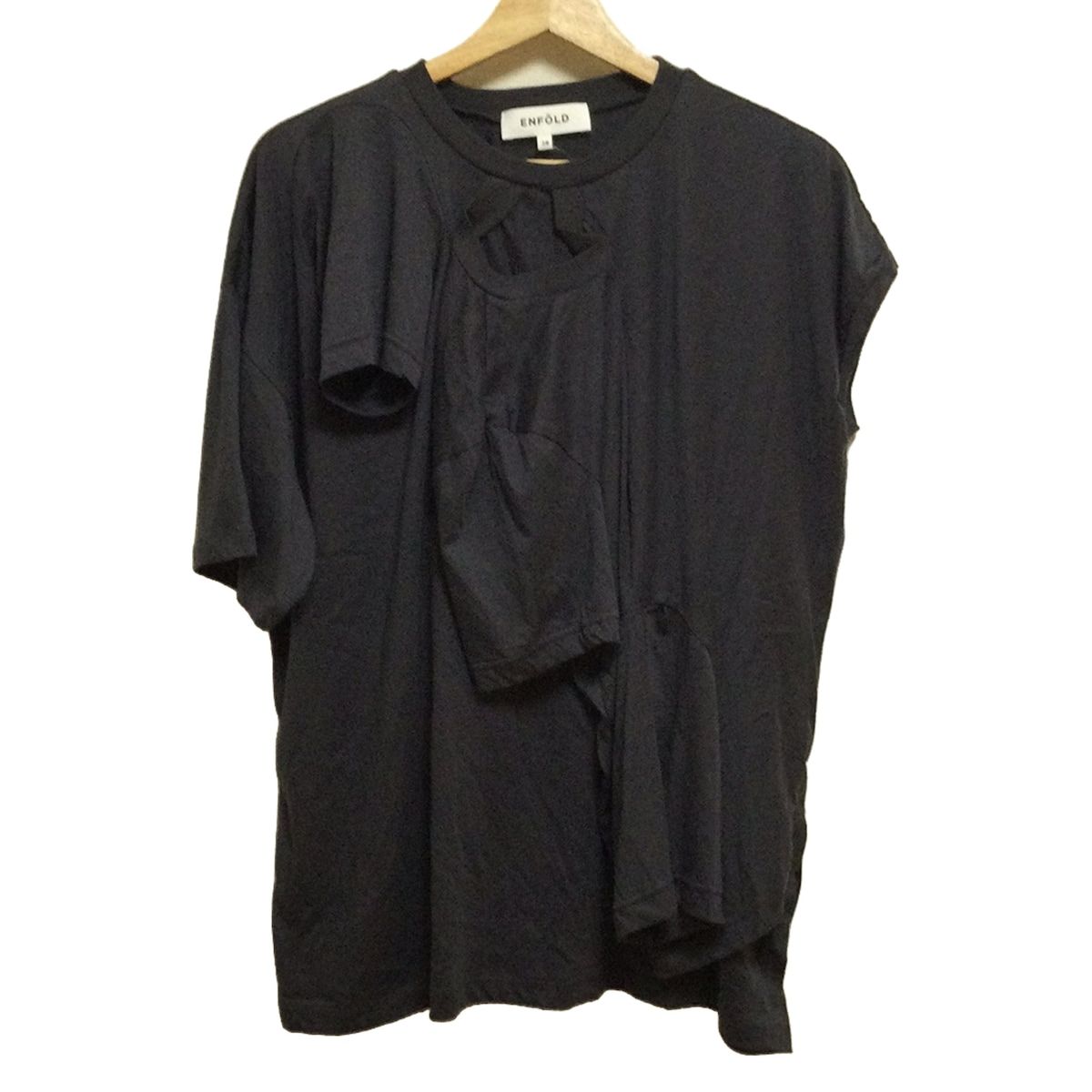 ENFOLD エンフォルド カットソー サイズ38 M レディース - ダークグレー 変形袖 変形デザイン