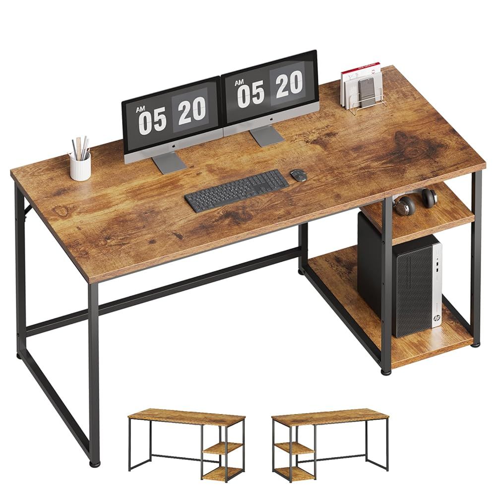 外箱段ボールにキズ 中身は です Maihail ゲーミングデスク ラック付き pcデスク パソコンラック 学習机 幅140 奥行60 cm