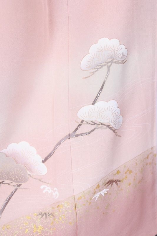 色留袖 一つ紋丸に三階菱