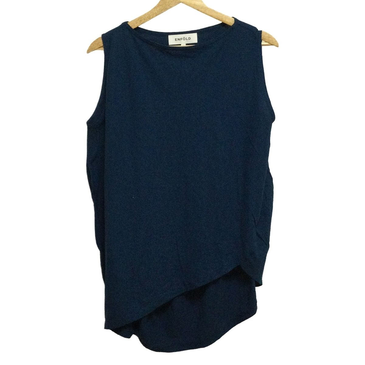 ENFOLD エンフォルド チュニック サイズ38 M レディース - ブルー ノースリーブ アシンメトリー