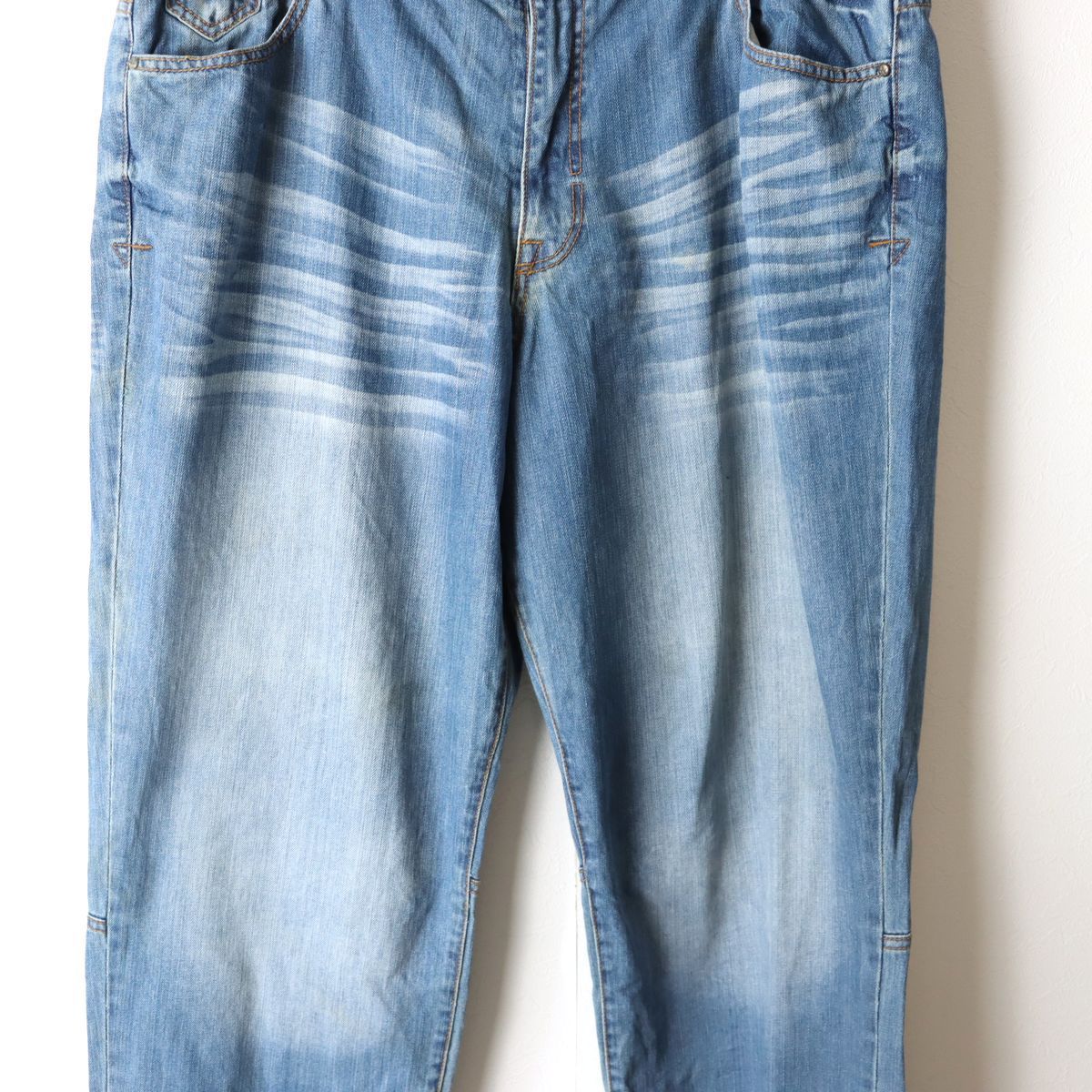 ROCAWEAR ロカウェア デニム デザイン ワイド 刺繍ロゴ W44 - メルカリ