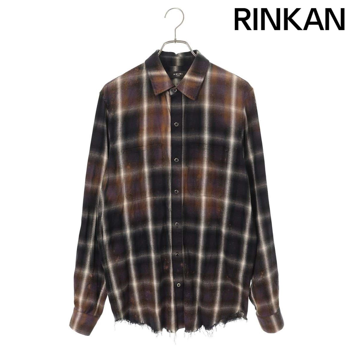 アミリ カットオフチェック長袖シャツ メンズ XS