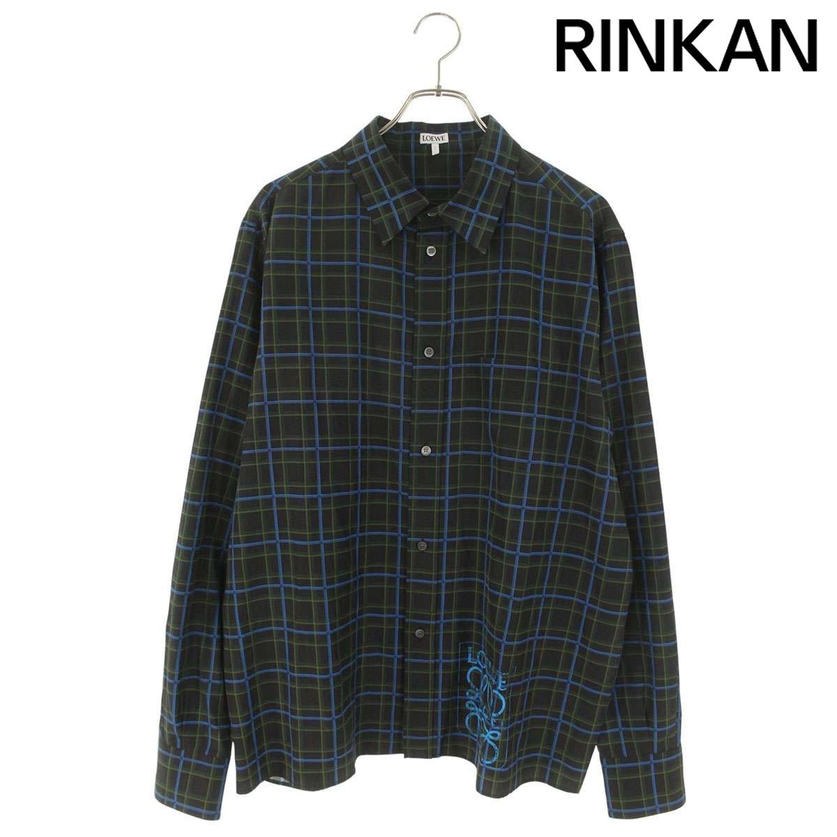 ロエベ H526Y05W77 アナグラムスタンプチェック長袖シャツ メンズ 41
