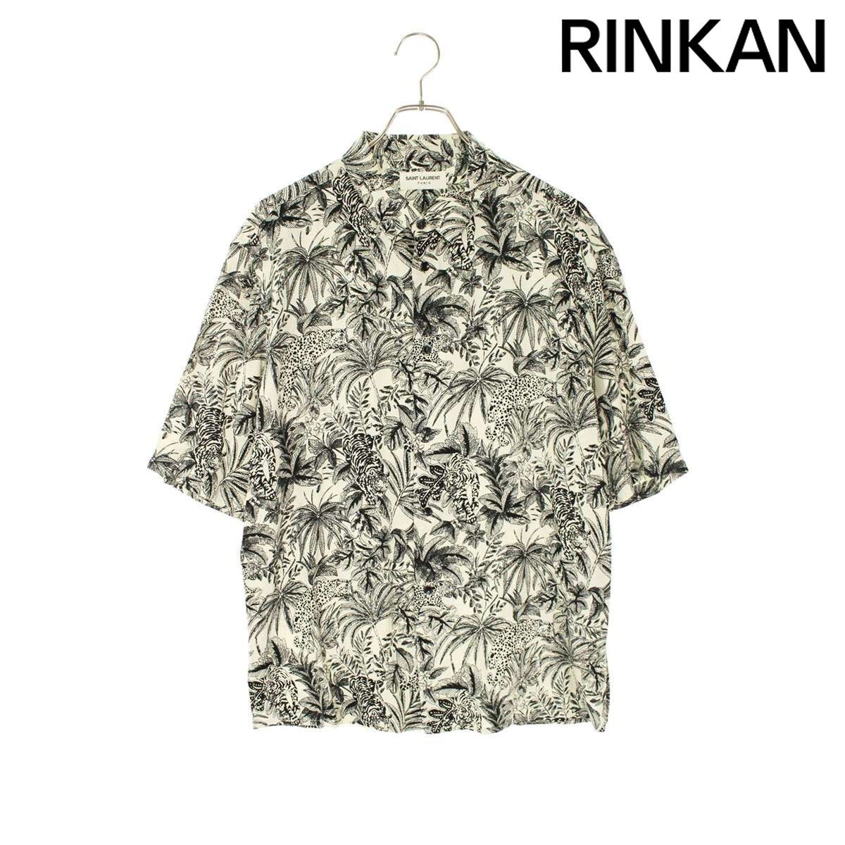 サンローランパリ 601070 Y2C23 総柄プリントビスコース半袖シャツ メンズ 39