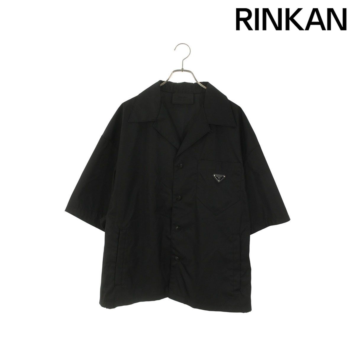 プラダ SC449 S182 1WQ8 Re-Nylonトライアングルプレート半袖シャツ メンズ XXL
