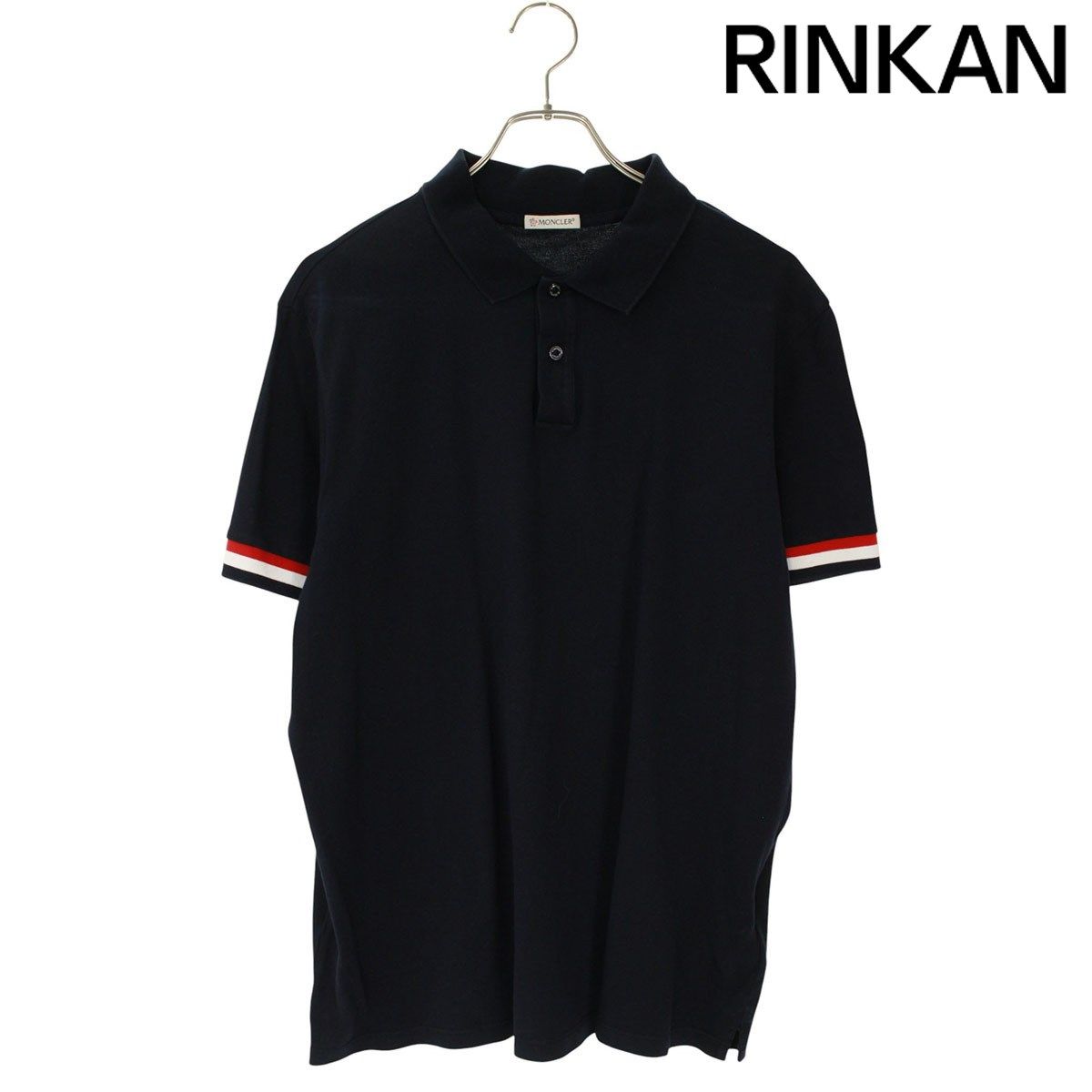 モンクレール H10918A00023 袖ワッペン半袖ポロシャツ メンズ XL