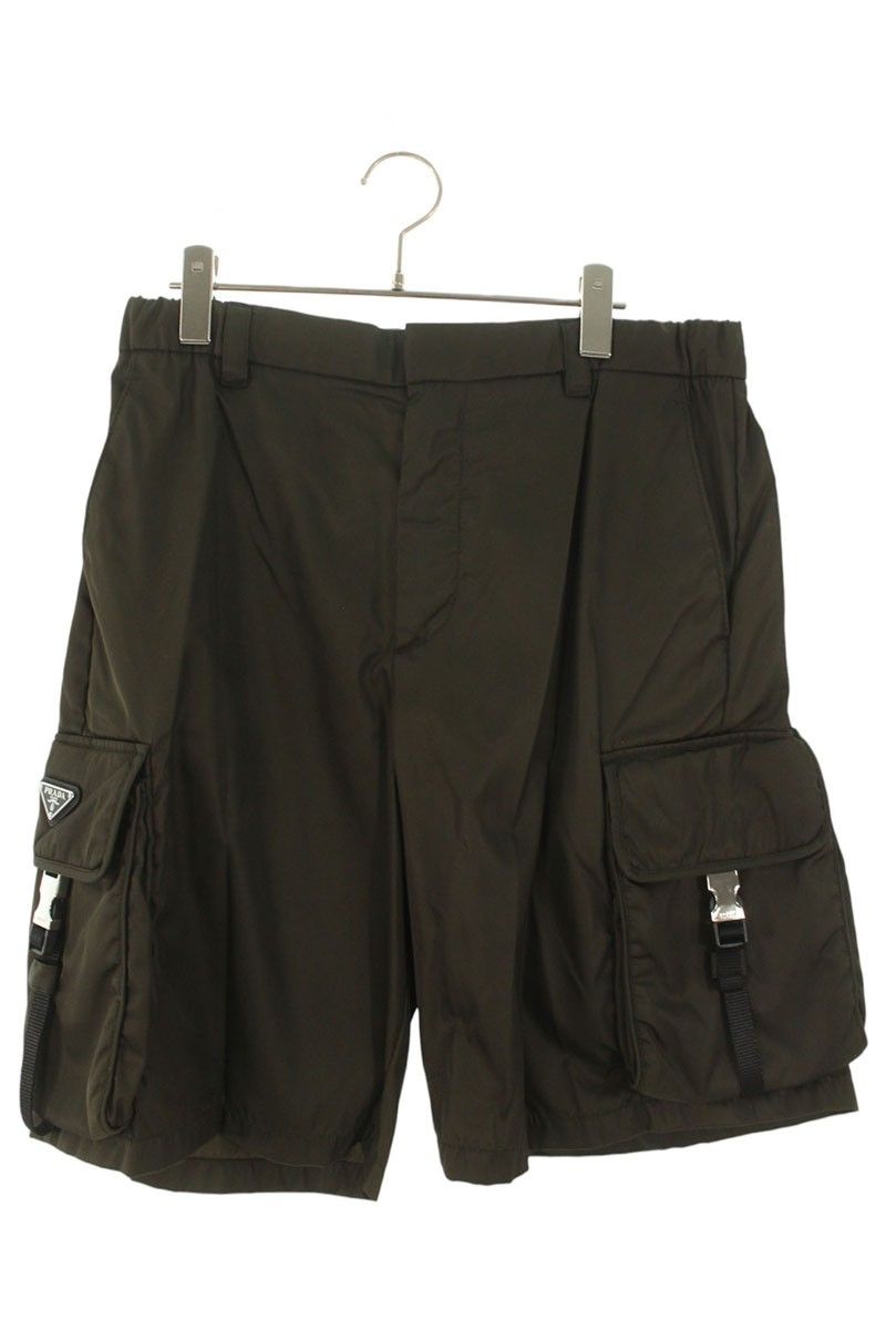 プラダ SPH156 S212 1WQ8 Re-Nylon三角ロゴプレートバミューダカーゴハーフパンツ メンズ 48