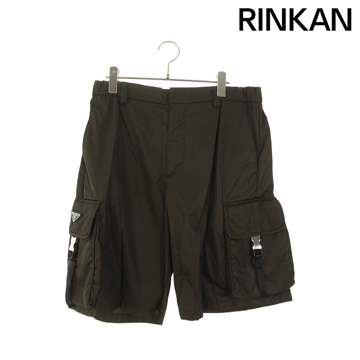 プラダ SPH156 S212 1WQ8 Re-Nylon三角ロゴプレートバミューダカーゴハーフパンツ メンズ 48