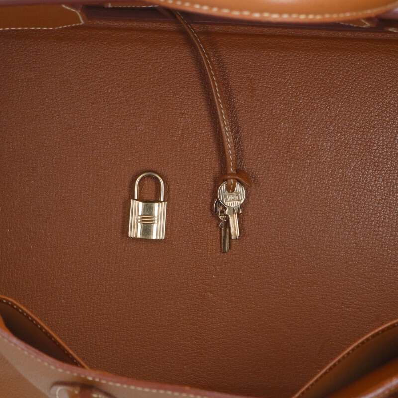 エルメス バーキン40 □F刻印 GD金具レザーハンドバッグ メンズ 40  