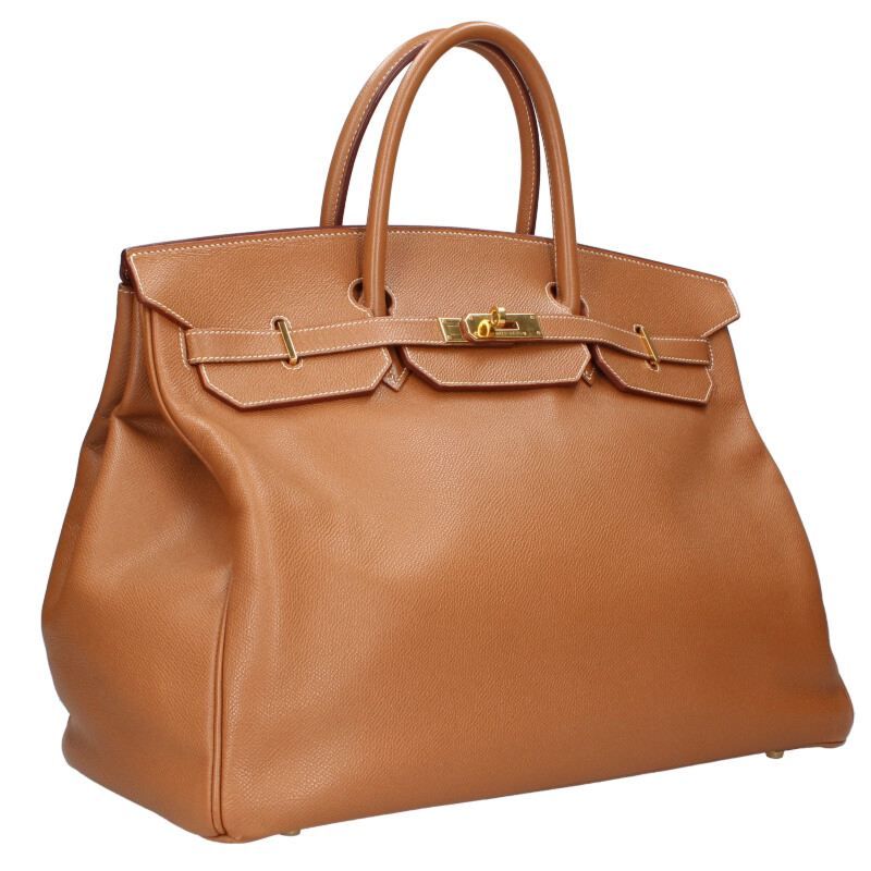 エルメス バーキン40 □F刻印 GD金具レザーハンドバッグ メンズ 40  
