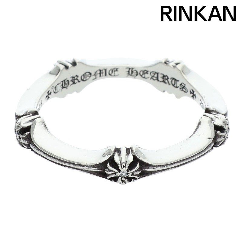 クロムハーツ PLUS AND BONE RING P D プラスアンドボーン 5ポイントダイヤシルバーリング メンズ 23号