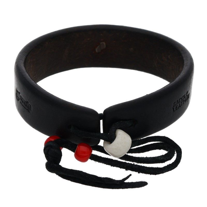 ゴローズ　黒 レザー バングル 金メタル ゴローズ 金メタル付きレザー ブレスレット メンズ - メルカリ