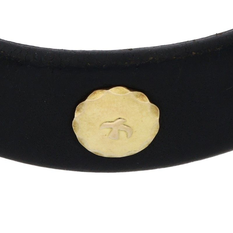 ゴローズ　黒 レザー バングル 金メタル ゴローズ 金メタル付きレザー ブレスレット メンズ - メルカリ