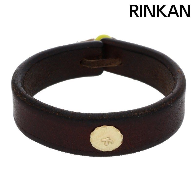 ゴローズ 金メタル付きレザー ブレスレット メンズ